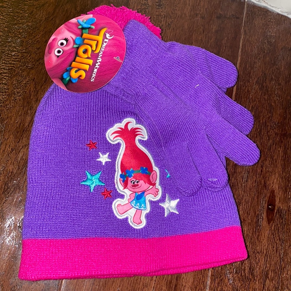 Trolls Hat & Gloves Set